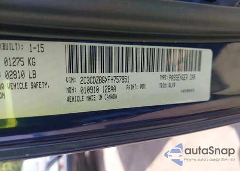 2015 Dodge Challenger Sxt Plus z USA, uszkodzony, nr VIN 2C3CDZBGXFH757951